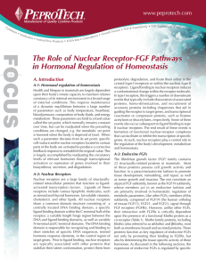 The Role of Nuclear Receptor-FGF Pathways in Hormonal