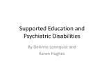 Supported Education/Psychiatric Disabilities