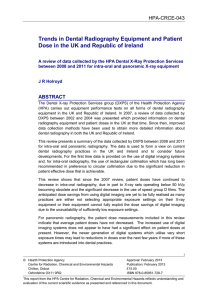 Trends in Dental Radiography Equipment and Patient Dose in the