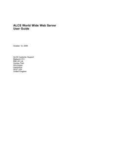 ALCS World Wide Web Server User Guide