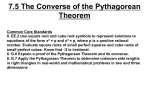 7.5 The Converse of the Pythagorean Theorem