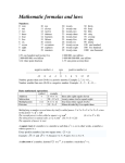 Mathematic formulas and laws