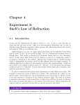 Chapter 4 Experiment 2: Snell`s Law of Refraction