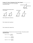 Geometry, 9.9: Intro to Trigonometry (Sine, Cosine, Tangent)