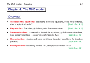 Chapter 4: The MHD model Overview