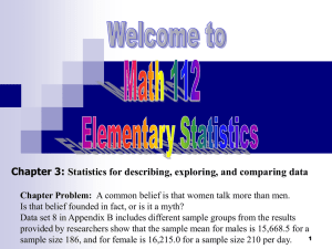 Chapter 3: Statistics for describing, exploring, and comparing data