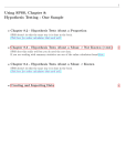 Using SPSS, Chapter 8: Hypothesis Testing