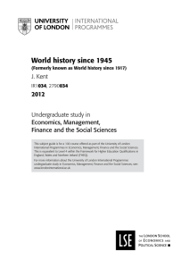 World history since 1945 - University of London International