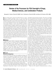 Review of the processes for FDA oversight of drugs, medical devices