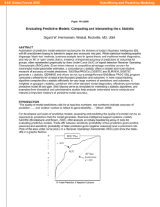 143-2008: Evaluating Predictive Models: Computing and Interpreting