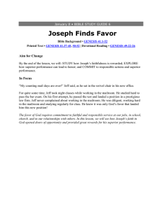 Joseph Finds Favor - JL WARFIELD MINISTRIES