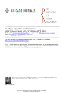 The Effect of Exchange Rates on Statistical Decisions Author(s