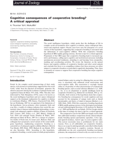 Cognitive consequences of cooperative breeding?