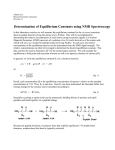 Determination of Equilibrium Constants using NMR Spectroscopy