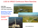 LIGO and VIRGO Continuous Wave Searches
