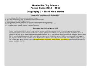 2017 Seventh Grade Geography and Honors Geography Social
