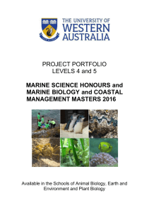 PROJECT PORTFOLIO LEVELS 4 and 5 MARINE SCIENCE