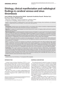 Etiology, clinical manifestation and radiological findings in cerebral