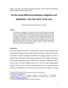 On the moral differences between mitigation and adaptation