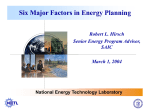 Six Major Factors in Energy Planing - EfN-UK