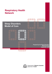 Respiratory Health Network Sleep Disorders Model of Care
