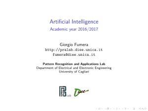 Artificial Intelligence - Academic year 2016/2017