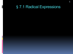 § 7.1 Radical Expressions and Radical Functions