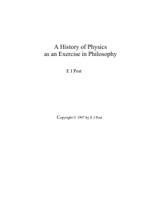 A History of Physics as an Exercise in Philosophy
