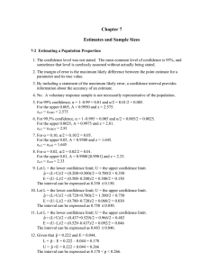 Chapter 7 Estimates and Sample Sizes