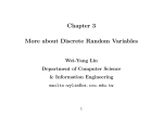 Chapter 3 More about Discrete Random Variables