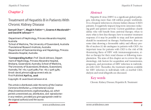 Treatment of Hepatitis B in Patients With Chronic Kidney Disease