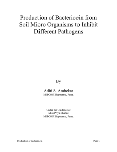 Production of bacteriocine from soil micro organisms to inhibit