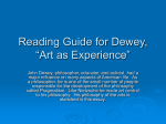 Reading Guide for Dewey, “Art as Experience”