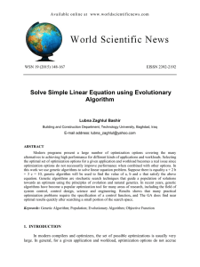 Solve Simple Linear Equation using Evolutionary Algorithm