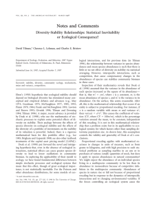 Diversity-stability relationships: statistical inevitability or ecological