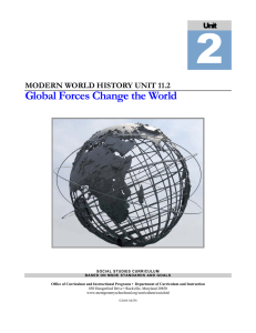 MODERN WORLD HISTORY UNIT 11.2 Global Forces Change the