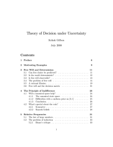 Theory of Decision under Uncertainty