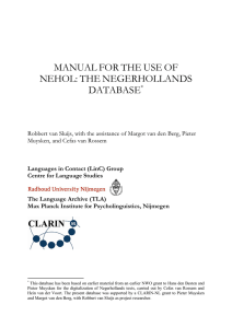 manual for the use of nehol: the negerhollands