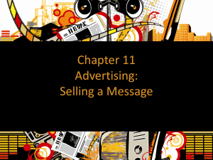 Chapter 11 Advertising: Selling a Message