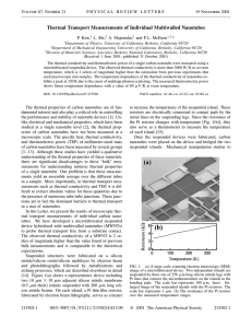 Thermal Transport Measurements of Individual Multiwalled Nanotubes