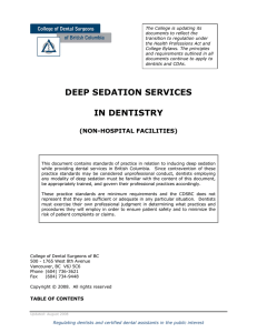 Deep Sedation Services in Dentistry