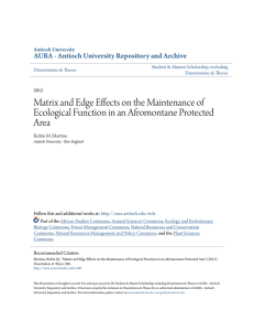 Matrix and Edge Effects on the Maintenance of Ecological Function