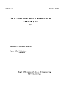 Operating Systems Lab Manual (2003 Credit System)