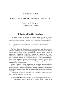 Is Russian a verb classifier language?