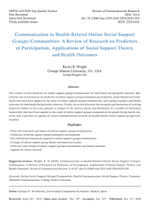 Communication in Health-Related Online Social Support Groups