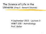 The Science of Life in the Universe (Chap 2