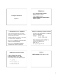 Complex Numbers Objectives