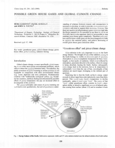 Possible Green House Gases and Global Climate Change