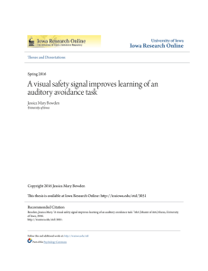 A visual safety signal improves learning of an auditory avoidance task