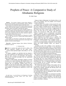 Prophets of Peace: A Comparative Study of Abrahamic Religions